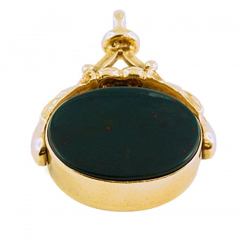 9ct gold Bloodstone Fob Pendant